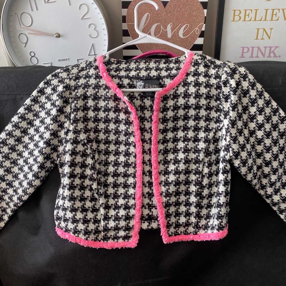 Plaid crop top blazer -LA Kitty